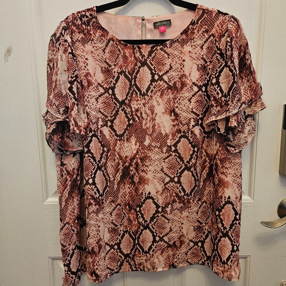 Pink Snake Skin Print Blouse